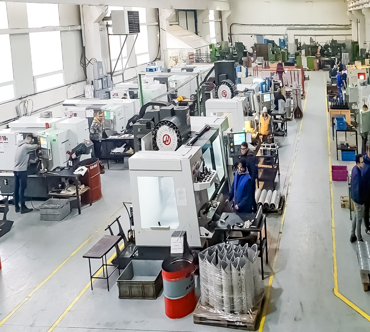 CNC machining center at NICMAR-DANCI production facility in Romania